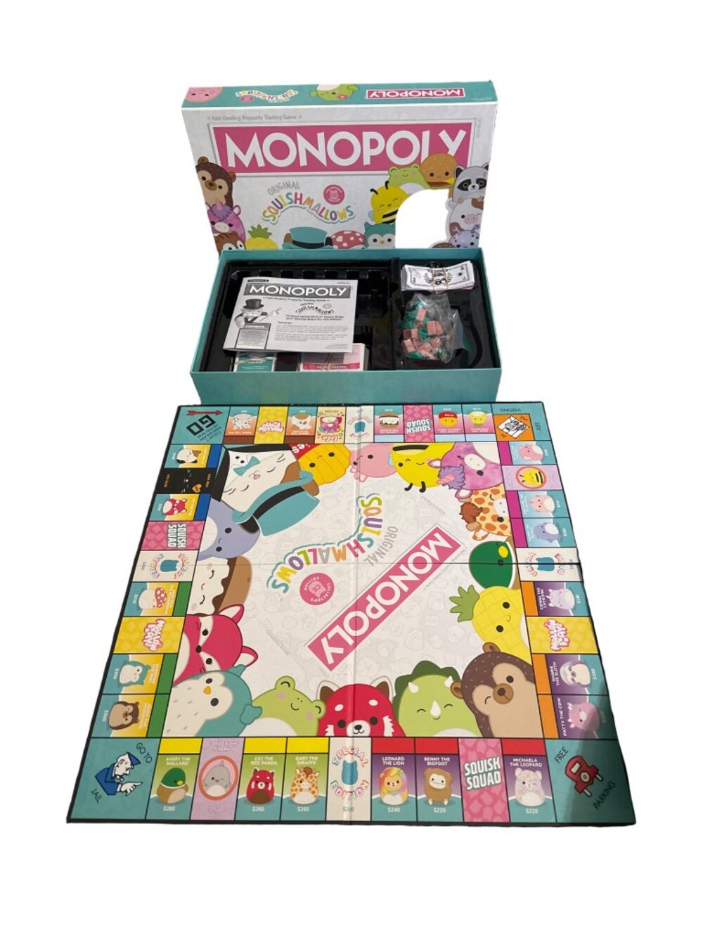Monopoly: Squishmallows Collector's Edition Board Game - Complete Open Box